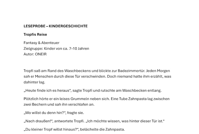 write german childrens books and stories